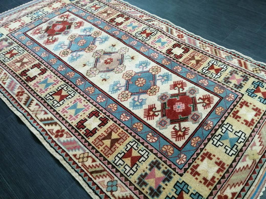 3.8x6.6 Rug Hand Made Rug, Oushak Rug, Soft wool Rug, Rug Fun Rug Turkish Rug, Farmhouse Rug, Vintage Wool Carpet Oriental Rug