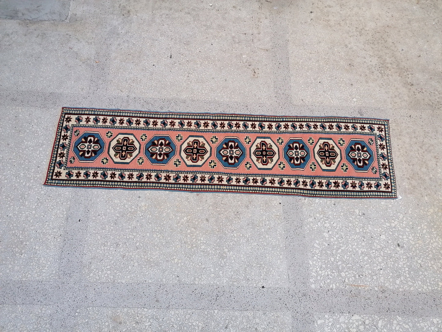 9'x2'4 turkish runner rug,oushak  runner rug,vintage rug,kitchen rug,vintage oushak rug, vintage anatolian rug,unique hand made rug,bohemian