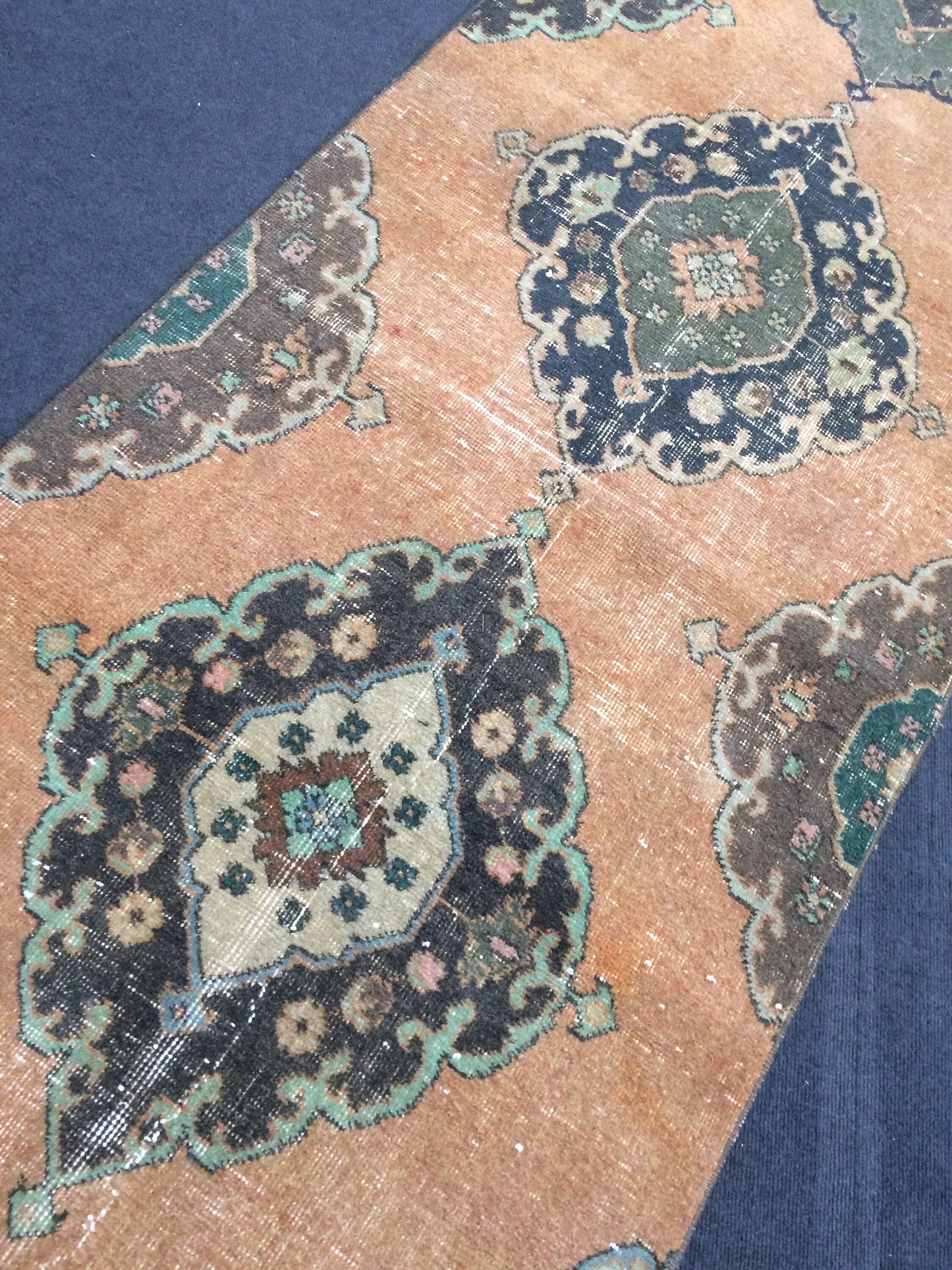 3 x 13.7 Turkish Runner Rug Oushak Runner Rug  Vintage Runner Rug Hallway Runner Rug Kitchen Runner Rug Wool Runner Rug Wool Oushak Runner