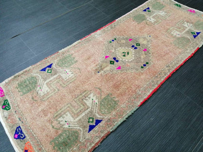 Vintage Turkish Rug Mini Rug Small Area Rug Turkish Rug Oushak Rug Persian Hand Made Rug Oriental Vintage Rug Door Mat