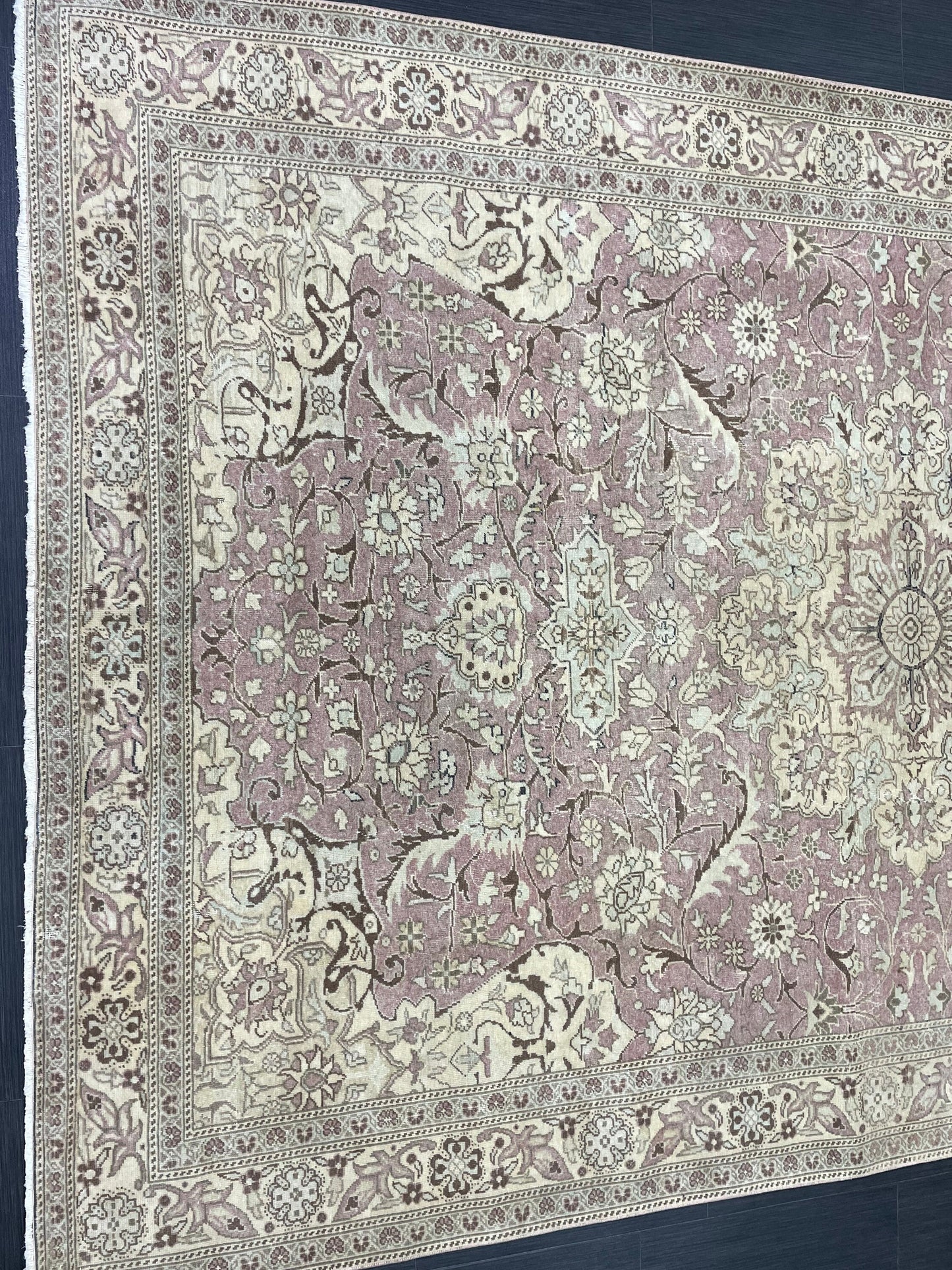 Persian RUG 6.3 x 9.6 Fine Hand Knotted Rug Turkish Vintage Oriental Rug Navy Vintage Rug Fine Wool Antique Rug Muted Living room Rug