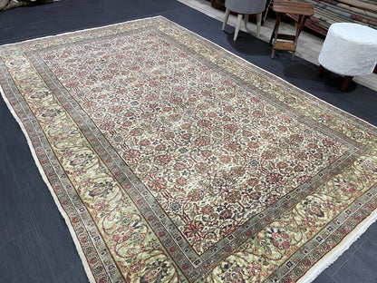 Persian RUG Hand Knotted 5.5 x 8.5 Rug Vintage Oushak Rug Vintage Quality Rug Wool Fine Knotted Rug Handmade Rug Vintage Turkish Rug