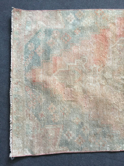 3x7 feet faded kitchen area rug, vintage handmade bathroom runner, long entryway runner rug, turkish living room runner,laundry floor runner