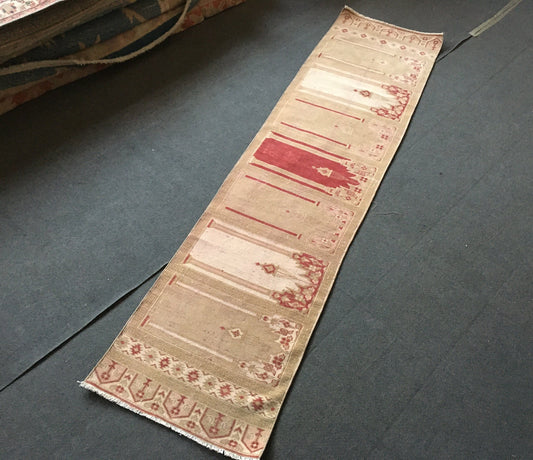 2x8 feet handmade art rug, wall decor long runner rug, entryway decor art rug, vintage turkish design long runner rug, living room decor rug