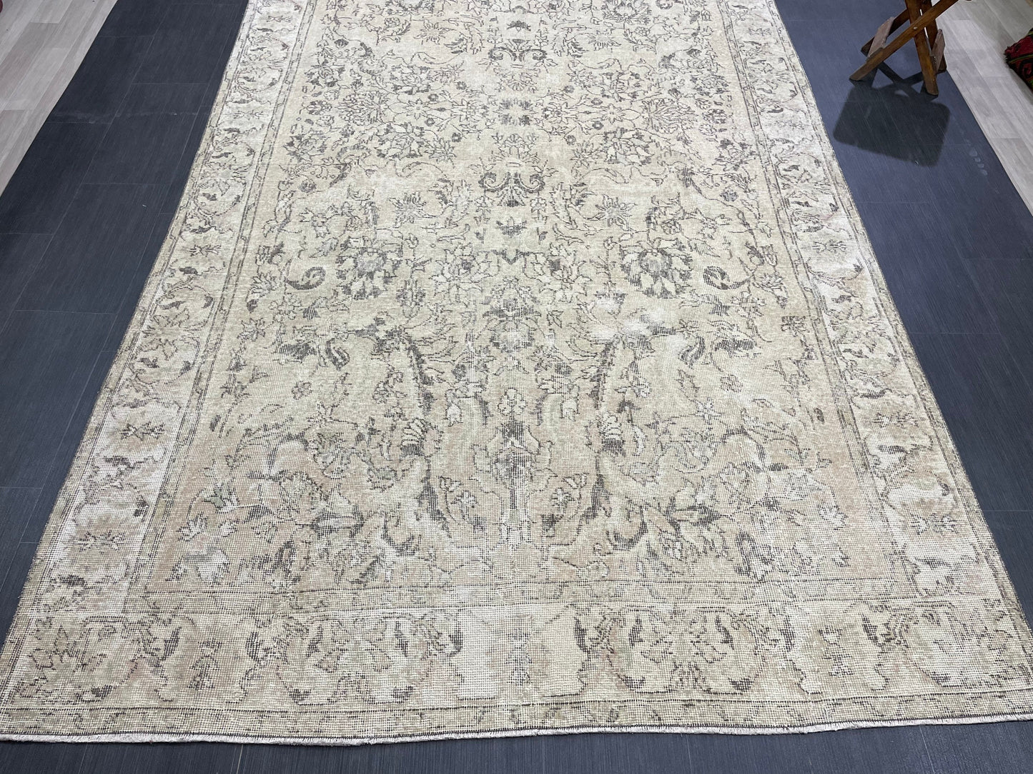 Vintage Rug TURKISH 6.2 x 12 Rug Handmade Rug Distressed Rug  Large Oushak Rug Oushak Rug, Wool Rug Hand Knotted Rug 6x12 ft