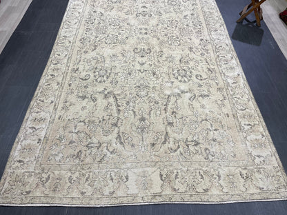 Vintage Rug TURKISH 6.2 x 12 Rug Handmade Rug Distressed Rug  Large Oushak Rug Oushak Rug, Wool Rug Hand Knotted Rug 6x12 ft