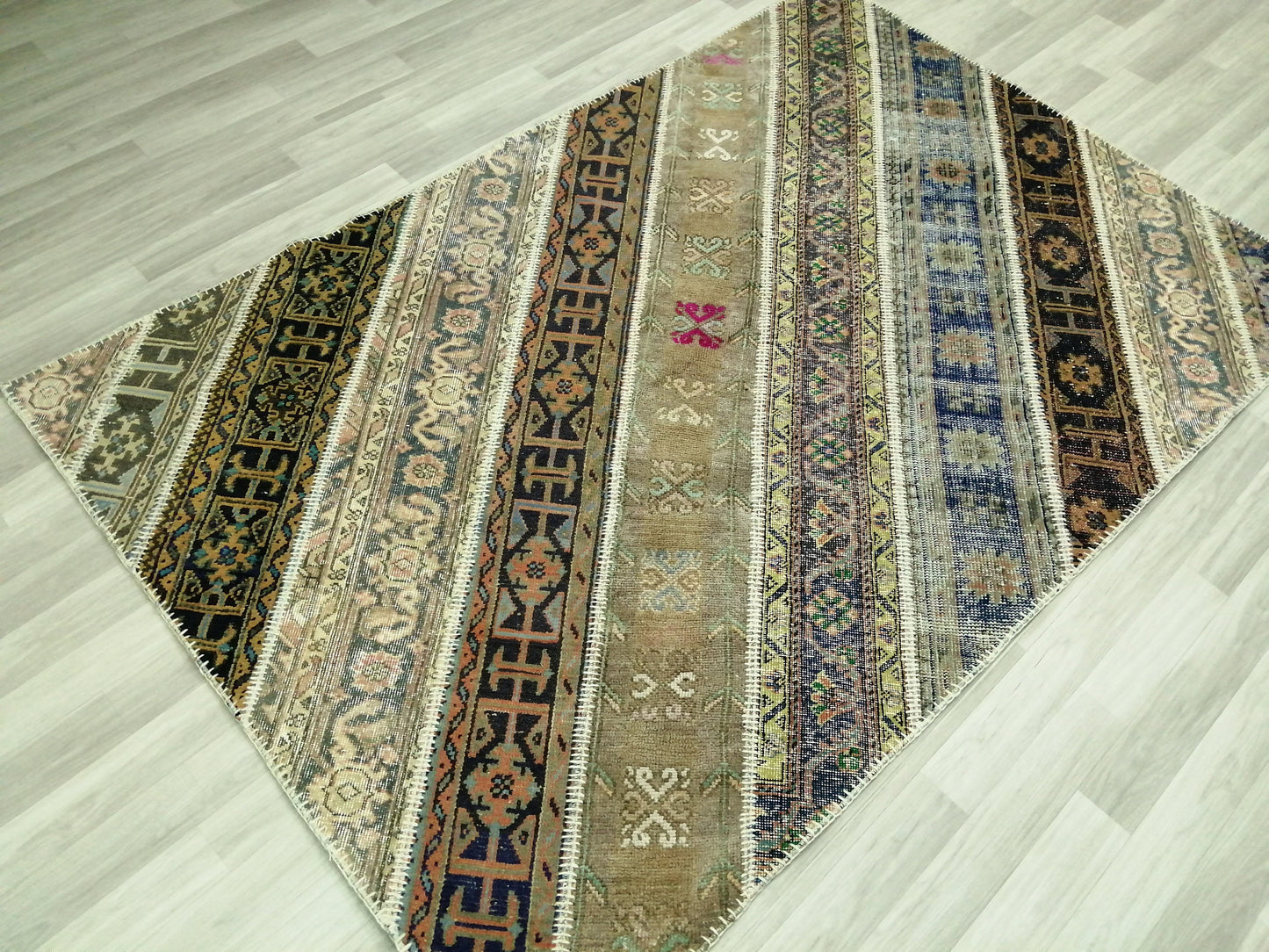 Patchwork Rugs, Hand Made Rug, Oushak Rug, Rustic Rug, Bohemian Rug, Rug Runner, Turkish Rug, Farmhouse Rug, Vintage Rug, Wool rug