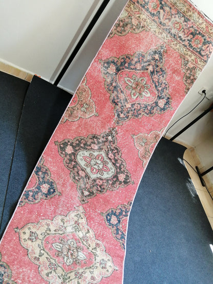 12.5 x 2.6 Turkish Oushak Runner Rug Turkish Runner Rug Vintage Runner Rug Hallway Runner Rug Kitchen Runner Rug Wool Runner Rug Wool Oushak