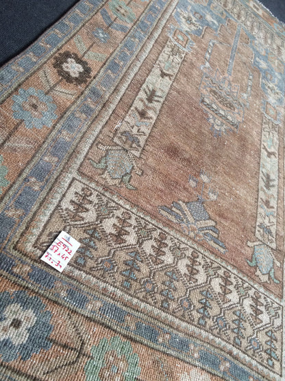 Persian Rug, Vintage Turkish Rug, Faded Rug, Rustic Rug,Bohemian Rug, Rug Runner, Turkish Rug, Farmhouse Rug, Vintage Rug, Wool rug