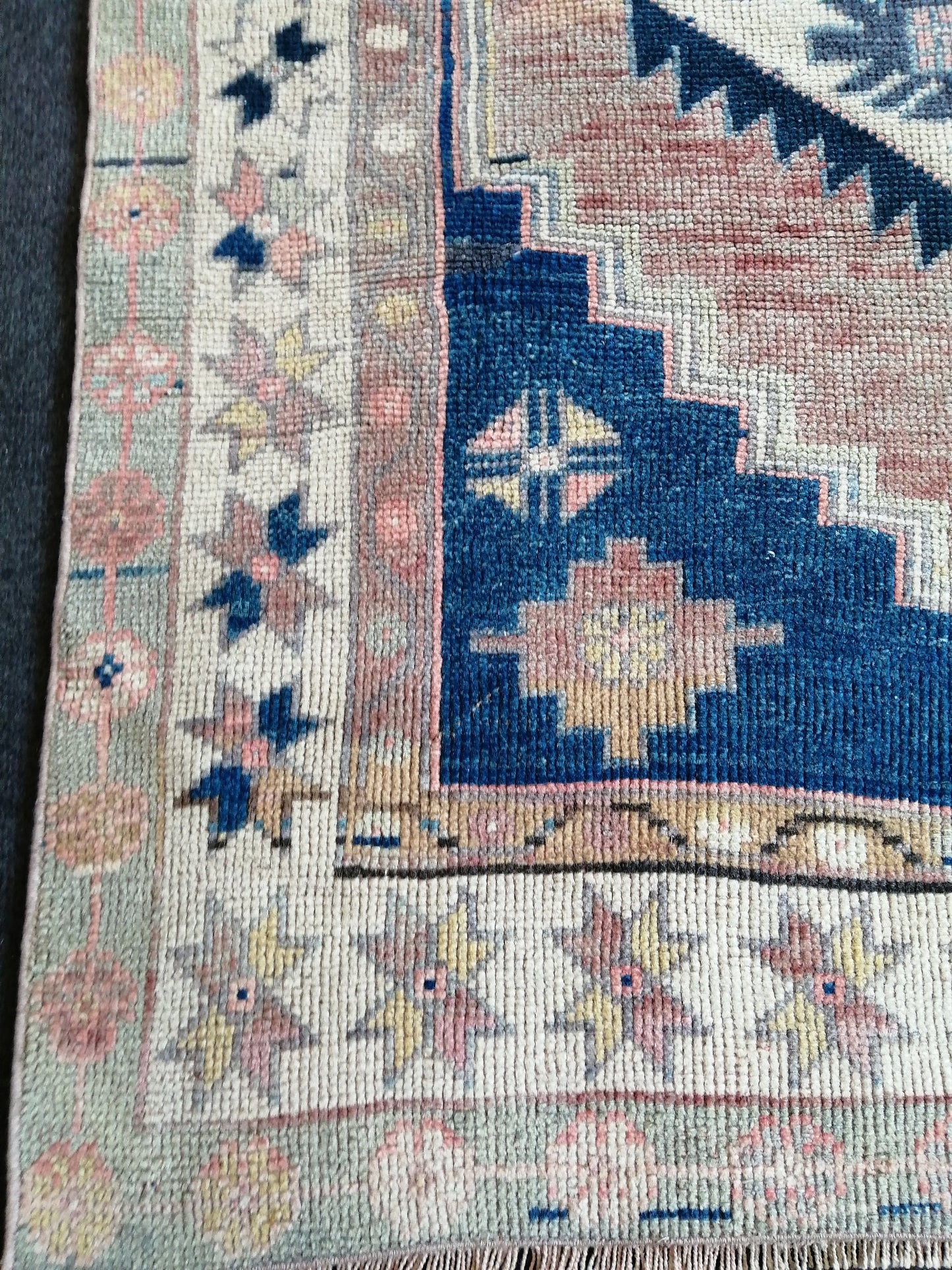 7.5 X 4 TURKISH Rug, wool Oushak Rug, Rustic Oushak Rug, Boho Rug, Vintage Turkish Rugs, Farmhouse Rug, Vintage Rug, Oushak Rug, Wool rug