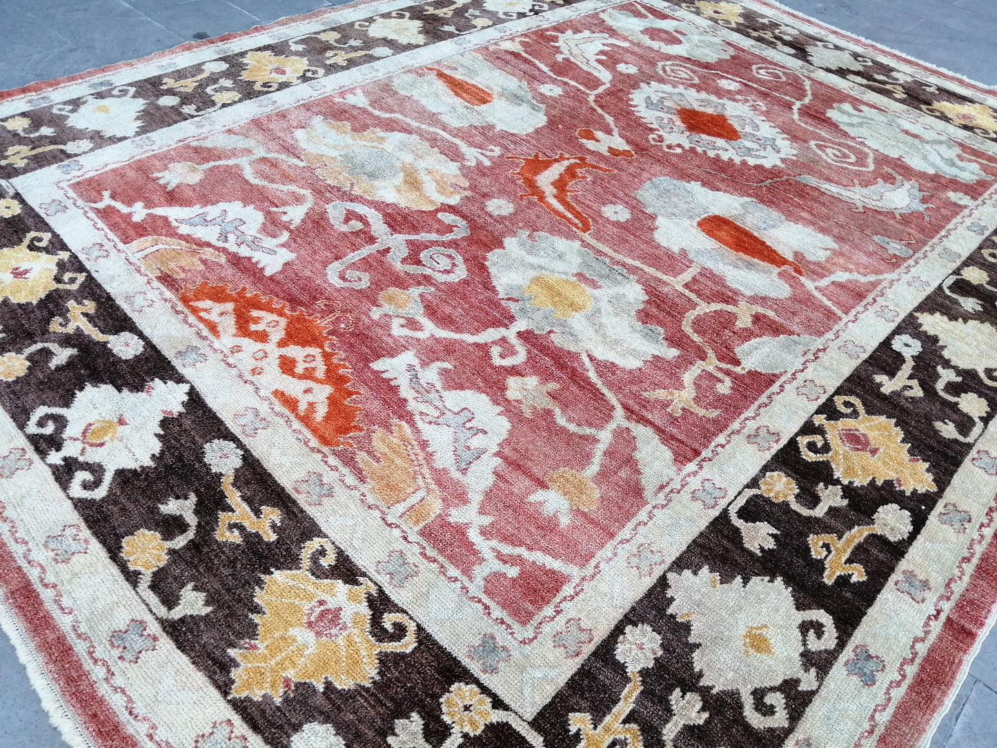 OUSHAK RUG, 8.9 x 11.6 Large Area Oushak rugs, Vintage Oushak Rug Wool Oushak Rug Hand Made Rugs, Authentic Oushak Rug 9x12 vintage Rug