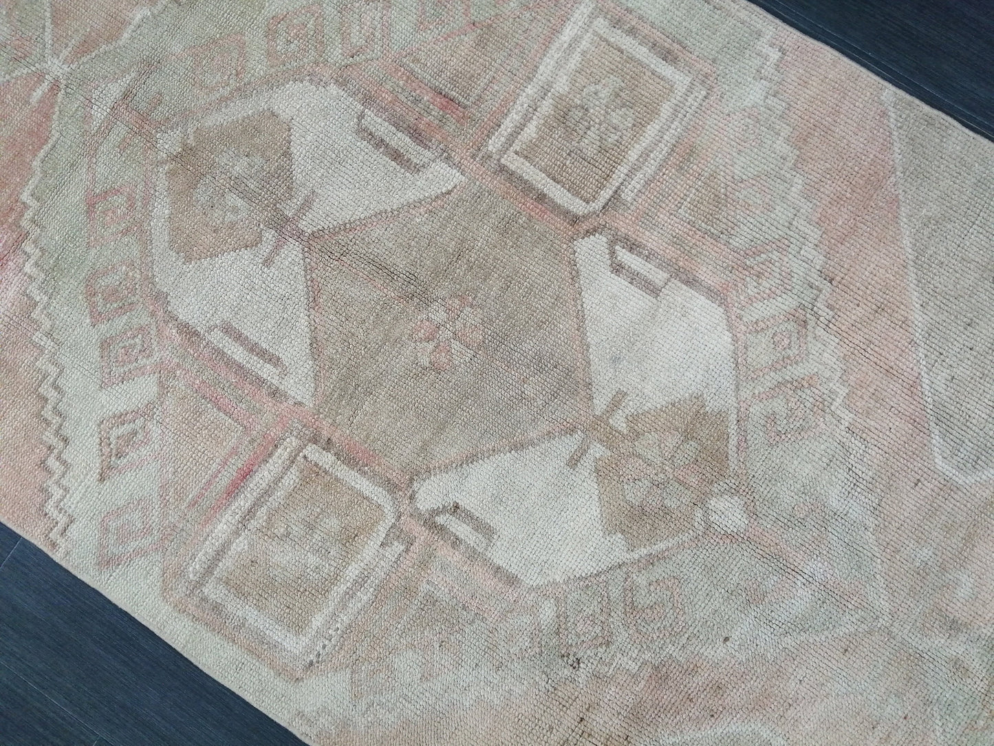 11.5 x 3.3  Muted Oushak Runner Rug Turkish Runner Rug Vintage Runner Rug Muted Hallway Runner Rug Kitchen Runner Rug Wool Runner