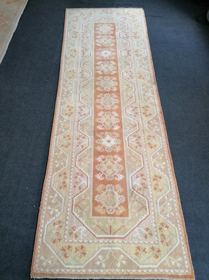 Runner rug 11'6x3'9 vintage kitchen runner hallway runner rug,oushak runner rug