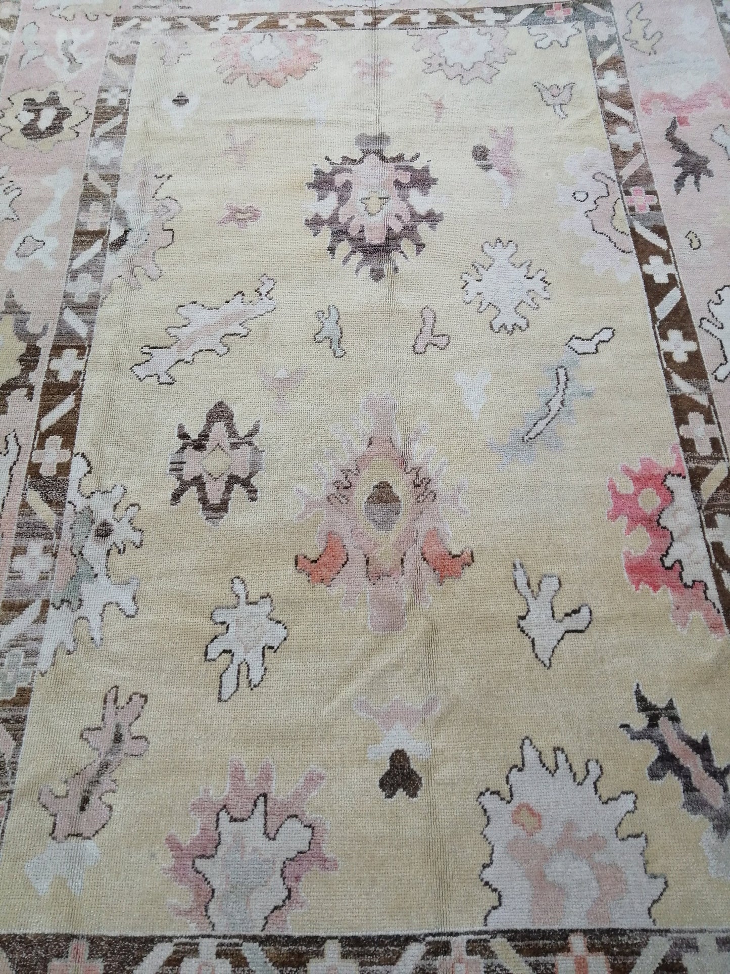 Vintage OUSHAK RUG, 12.6 x 8.6 Oushak Rug, Vintage Oushak Rug Wool Oushak Rug Hand Made Rugs, Authentic Oushak Rug