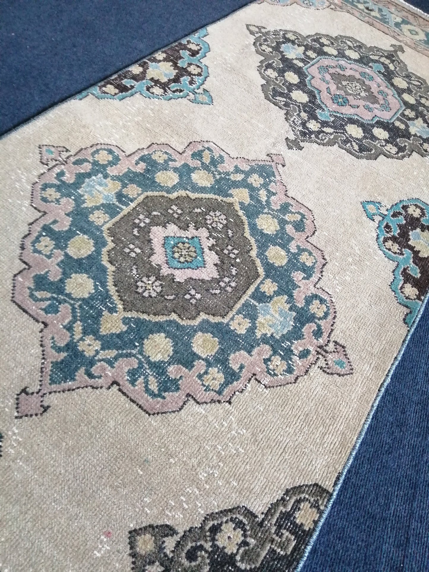 2.6 x 12.9Turkish Runner Oushak Runner Rug Rug Vintage Runner Rug Hallway Runner Rug Kitchen Runner Rug Wool Runner Rug