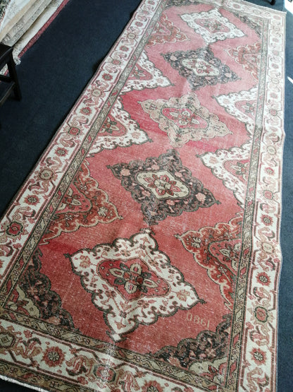 11.9 x 4.8 Oushak Runner Rug Turkish Runner Rug Vintage Runner Rug Hallway Runner Rug Kitchen Runner Rug Wool Runner Rug Wool Oushak Rug