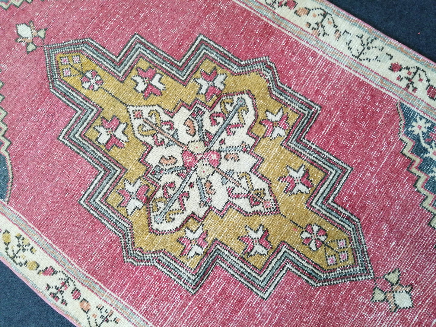 6 x 3.5  Turkish Rug, Oushak Rug, Oushak Rugs, Wool Oushak Rug, Blue Oushak Runner Rugs, Muted Rug, Vintage Rug, Hand Made Rug