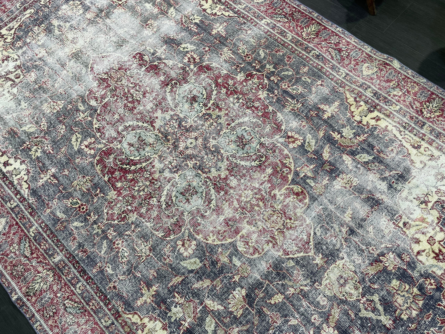 Antique Persian RUG, Turkish Oushak 6.3 x 10 Rug, Vintage Distressed Rug, Vintage Rug, Wool Muted Oriental Rug, Handmade Rug,