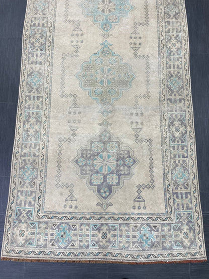 Muted Vintage Runner Rug 3.9 x 11.6 Vintage Persian Runner Rug  Hallway Runner Rug Turkish Runner Kitchen Runner Rug Antique Wool Runner