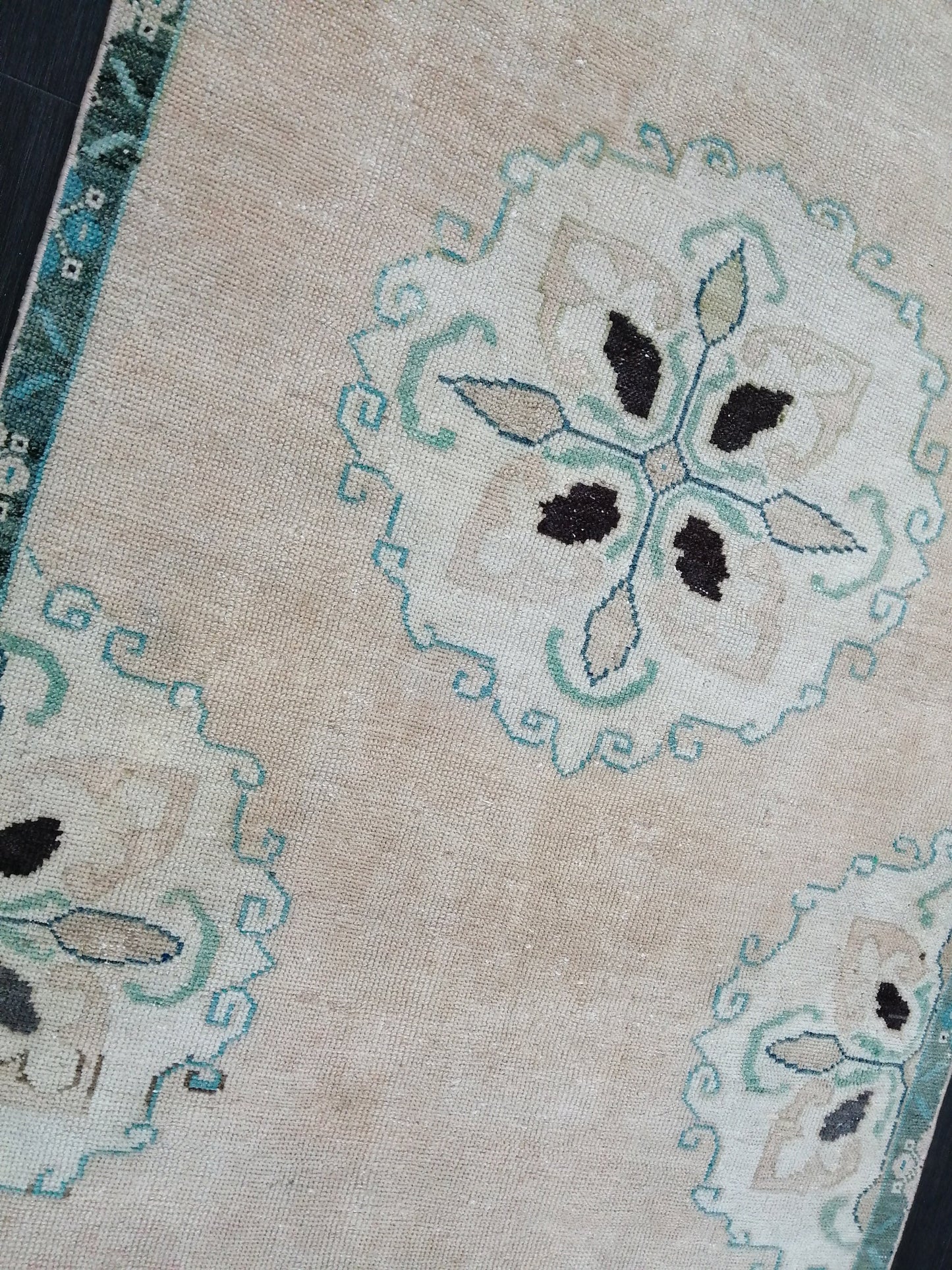 3.8 x 11.3 Oushak Runner Rug Turkish Runner Rug Vintage Runner Rug Hallway Runner Rug Kitchen Runner Rug Wool Runner Floral Oriental Runner