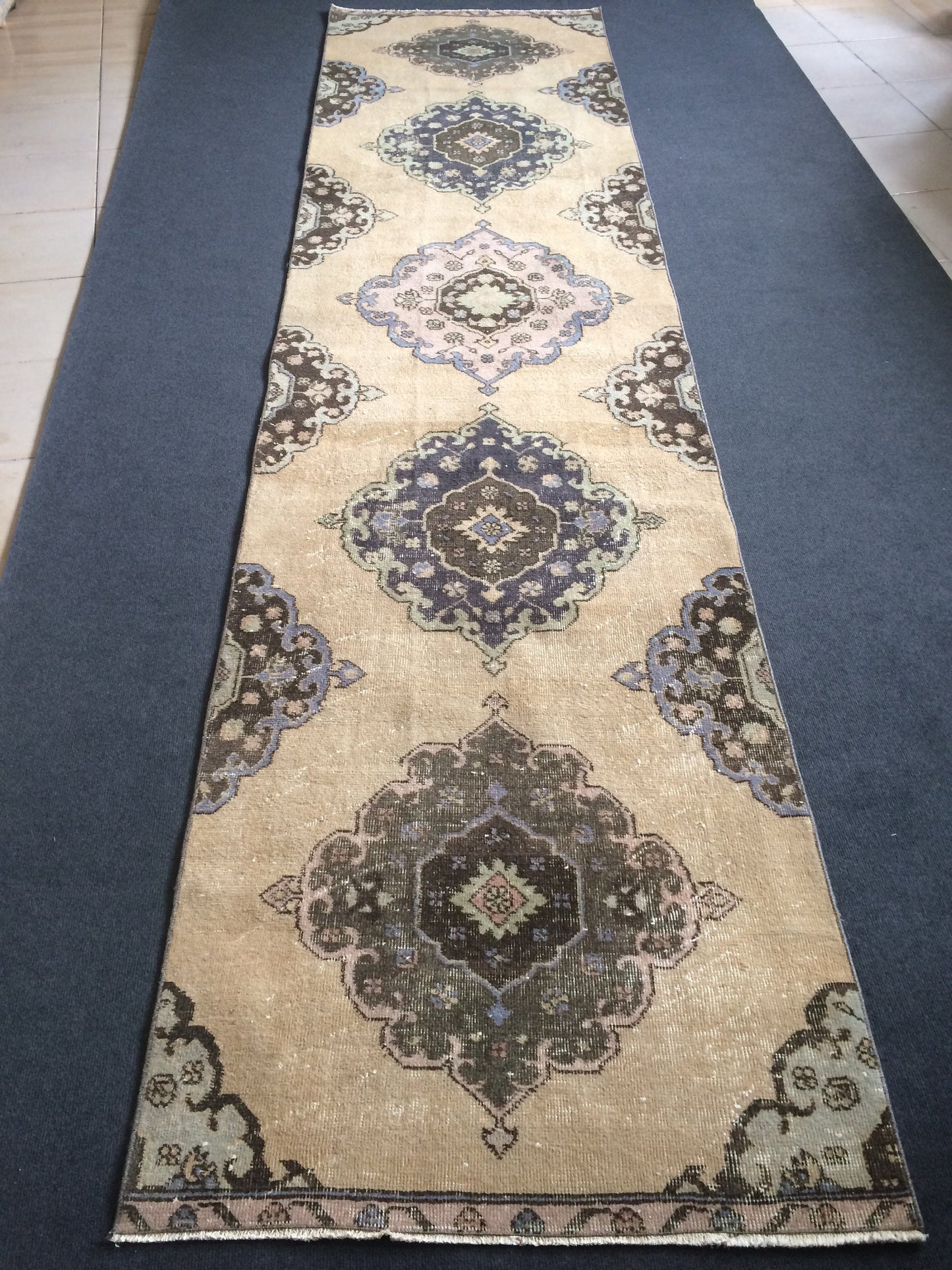 12.2 x 3 Oushak Runner Rug Turkish Runner Rug Vintage Runner Rug Hallway Runner Rug Kitchen Runner Rug Wool Runner Rug Oushak Runner