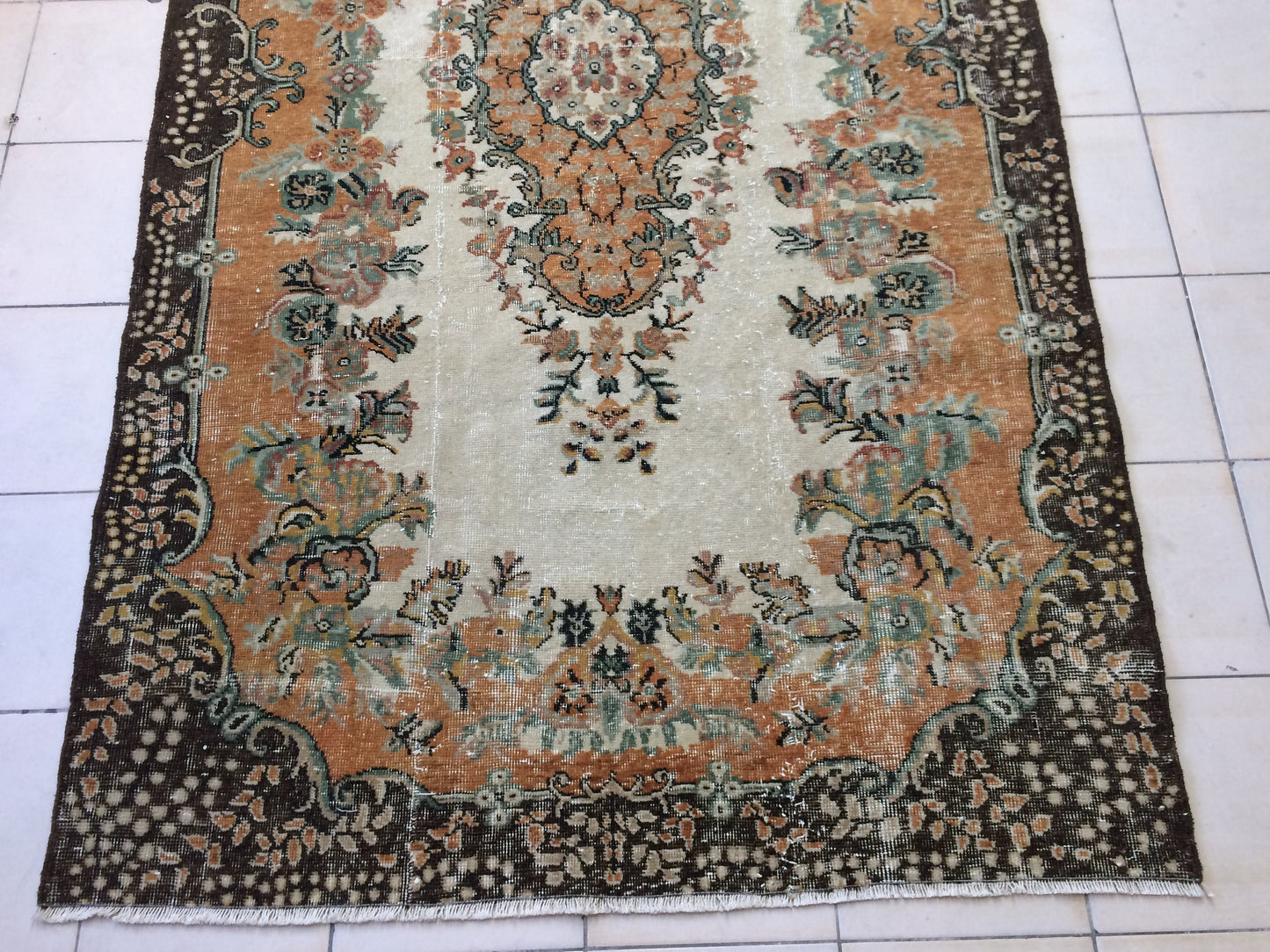 Turkish Oushak Rug Large Area Oushak Rug Pastel Colors Rug Hand Made Oushak Rug Distressed Colors Rug Earth Tones Rugs