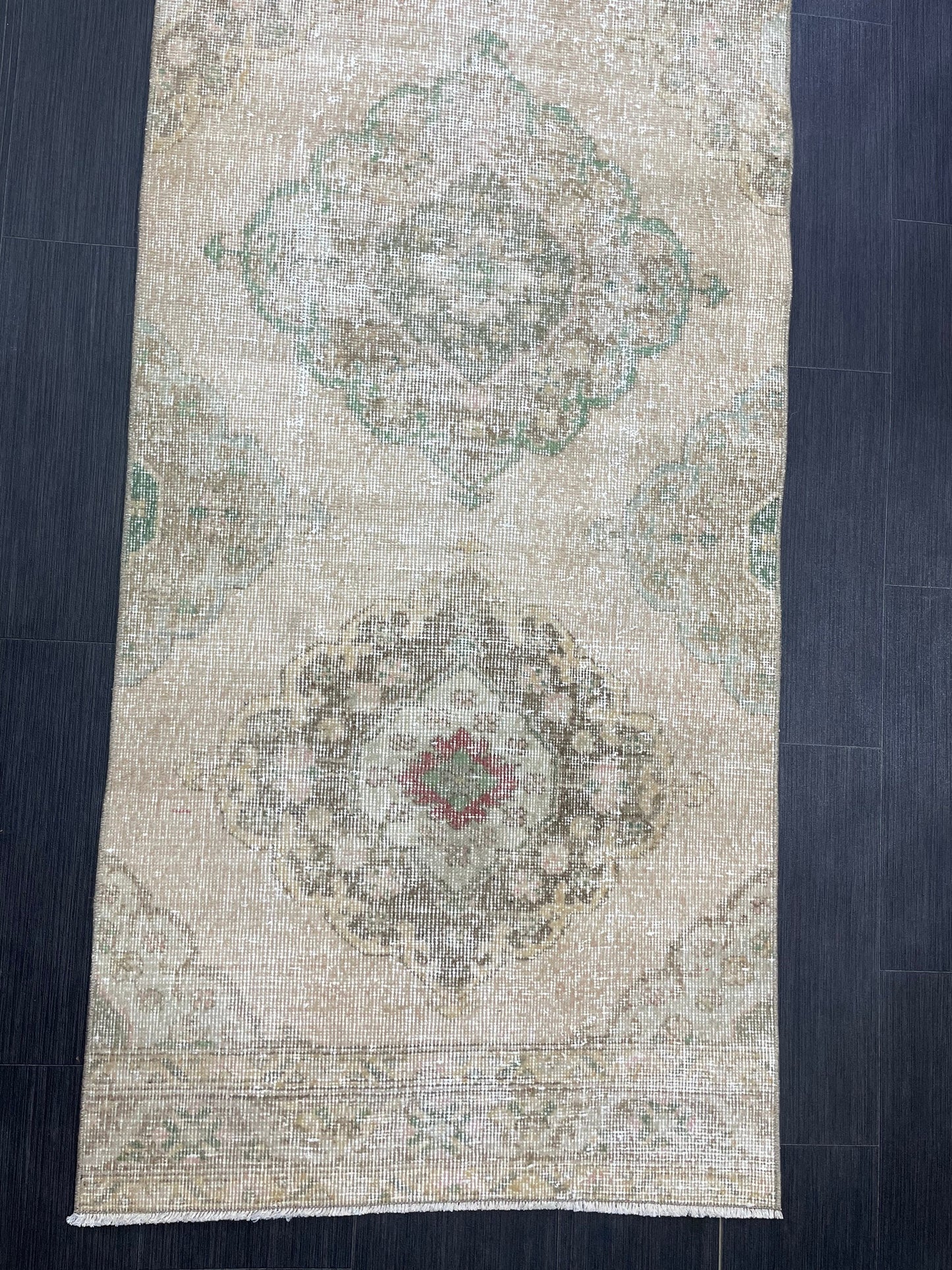 Handmade Runner Rug 2.7 x 12.4 Turkish Runner Rug Vintage Runner Rug Hallway Runner Rug Kitchen Runner Rug Hand Knotted Runner Rug