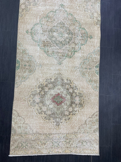 Handmade Runner Rug 2.7 x 12.4 Turkish Runner Rug Vintage Runner Rug Hallway Runner Rug Kitchen Runner Rug Hand Knotted Runner Rug