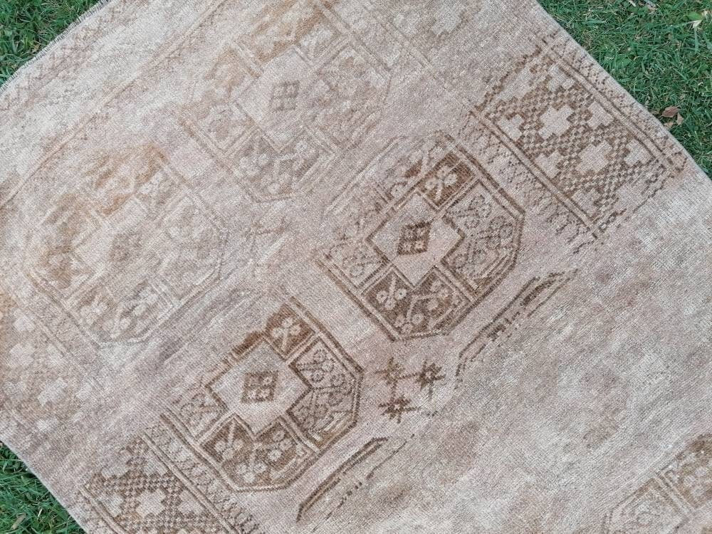Neatural turkish wool rug, oushak hand made rug 4x6'3 living room rug