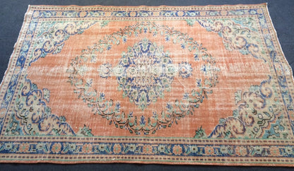 Vintage Rug Turkish Rug Oushak  Rug Bohemian Rug Living Room Rug Wool Oushak Rug Hand Made Rug