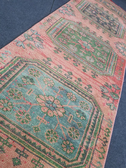 11'5x2'4 oushak turkish runner rug,turkish runner rug,oushak rug,vintage runner rug,kitchen runner rug,vintage oushak rug,