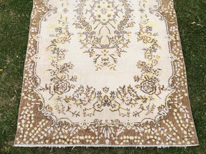 VINTAGE RUGS, TURKISH Rugs, Antique Rug, Oushak antique Rug, Hand woven Rug, Weaving Rug, Muted Rug, Kitchen Rug, Eclectic rug, Wool Rugs