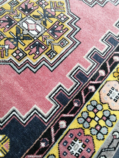 Rugs, Hand Made Rug, 7.3 x 3.8 Oushak Rug, Pink Rug, Bohemian Rug, Turkish Rug, Farmhouse Rug, Vintage Rug, Wool rug