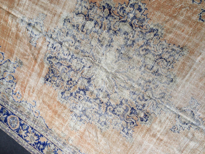 7.7 x 11 Large OUSHAK RUG TURKISH  Rug  Distressed   Rug Vintage Rug Wool Oushak Rug Hand Made Rug 8 by 11 Turkish Rug 8x11