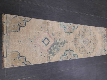 Short Oriental Runner 2 x 6.4 Runner Hand Made TURKISH Runner Vintage Runner Muted Vintage Persian Muted Runner Rug Wool ON Wool Foundation