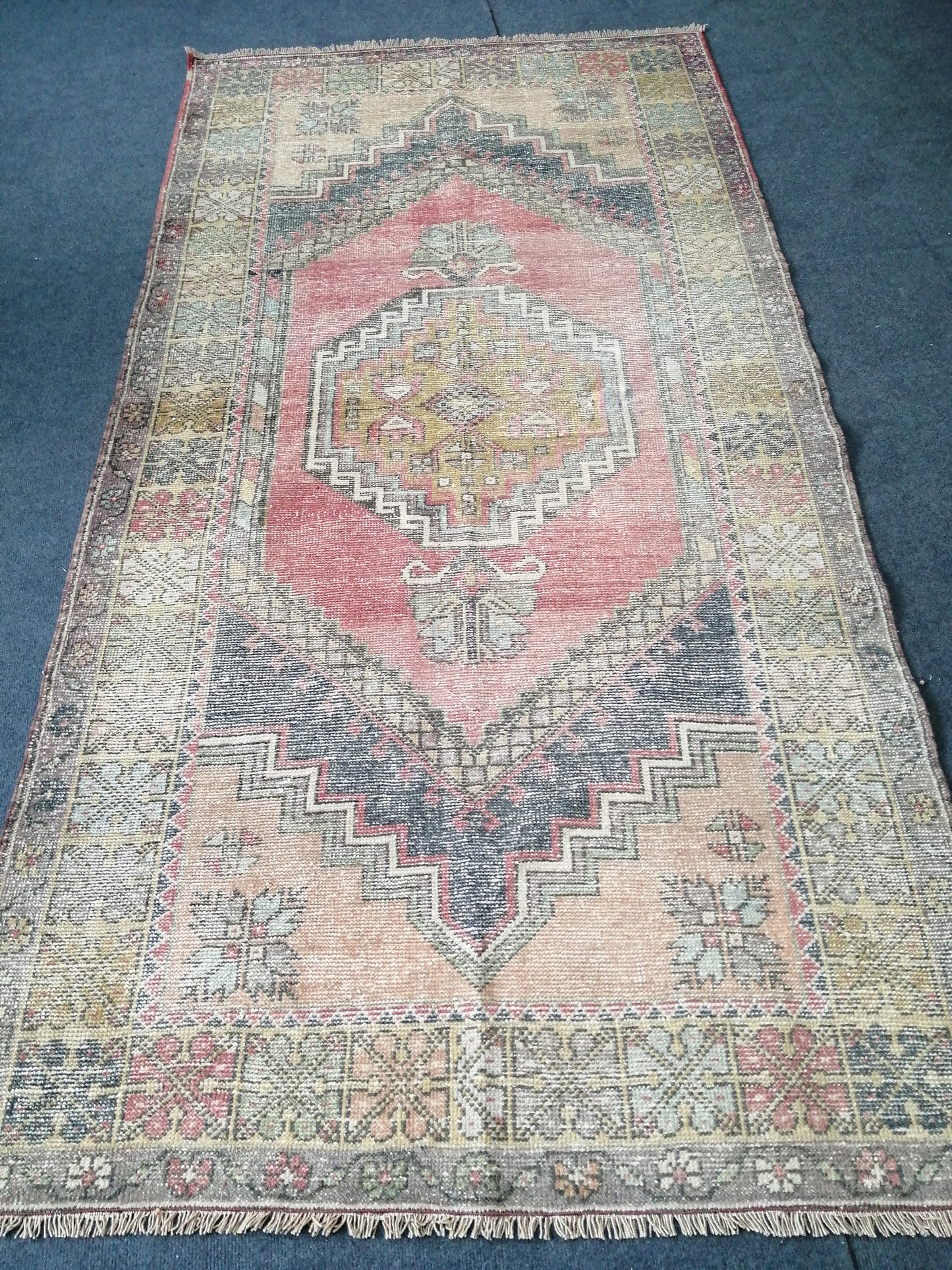 6.10 X 4  Muted Oushak Runner Rug Turkish Runner Rug Vintage Runner Rug Hallway Runner Rug Kitchen Runner Rug Wool Runner Rug  Oushak Rug