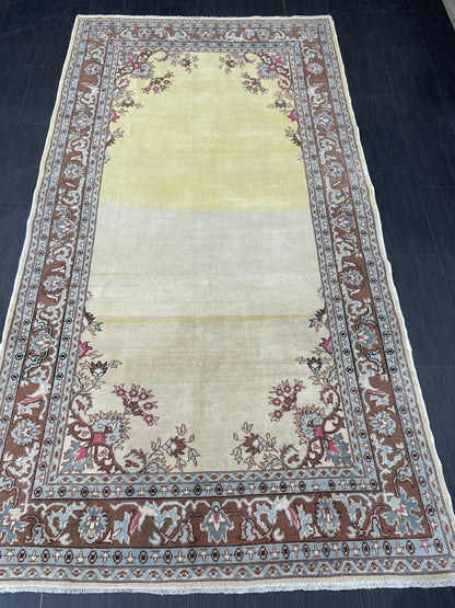 VINTAGE RUG TURKISH Rug Wool 5 x 9.4 Rug Vintage Oushak Rug Handmade Rug Hand Knotted Rug