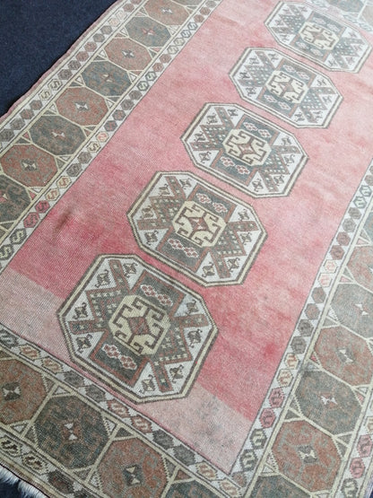 6.3 x 4 ft OUSHAK RUG TURKISH Oushak Rug Hand Made Rugs Vintage Oushak Runner Rug Vintage 4x6 Rug Wool Oushak Rug Vintage Turkish Rug