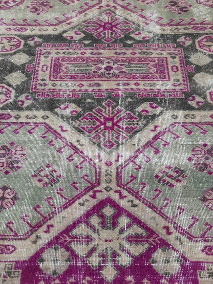 Large Area  Muted Persian RUG 7.5 x 10.5 Vintage Rug Vintage Wool Rug Wool Distressed Rug Hand Made Rugs Vintage Turkish Rug 8x11