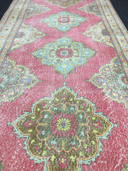 Vintage Handmade Runner 5 x 13 Vintage Runner Hand Knotted TURKISH Runner Vintage Runner Distressed Vintage Persian Muted Runner Rug