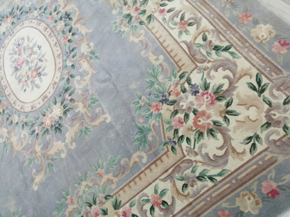 10 x 12.8 Hand Knotted Rug, Vintage  LARGE Rug, Handmade Rug, Floral Rug Rustic Rug Muted Large Rug, Nepal Rug  Fun Wool Rug 10x13 10x12