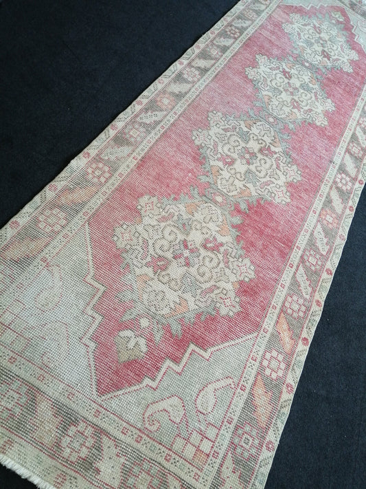 9.9 x 3 Oushak Runner Rug Turkish Runner Rug Vintage Runner Rug Hallway Runner Rug Kitchen Runner Rug Wool Runner Rug Wool Oushak Rug