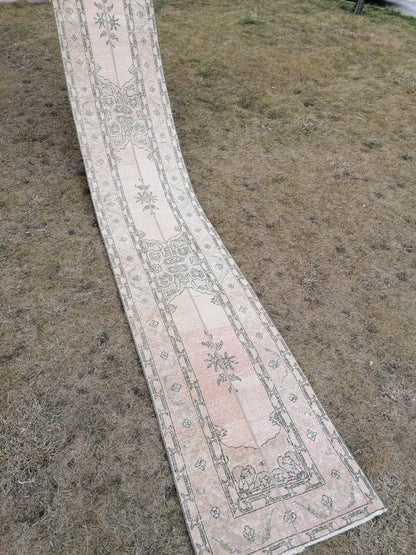 2 x 13 Runner rug patchwork runner, vintage hallway runner rug, Distressed Runner