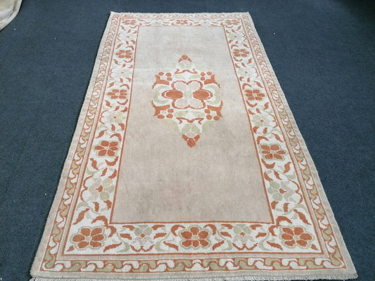 Muted soft colors  rug 6'7x3'9 faded turkish rug, vintage turkish rug,  oushak vintage rug, kitchen rug,oushak vintage rug