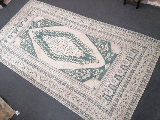 5.5x10.5 largest floor handmade rug, anatolian turkish rug, pastel cıkır vintage oushak rug, green living room area rug, oversize lounge rug