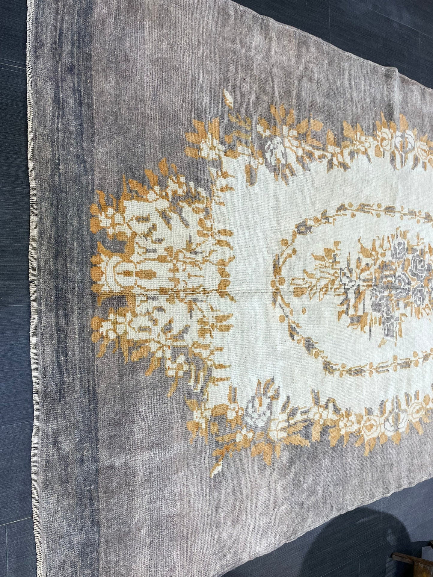 Vintage Rug, Persian 5.2 x 8.8 Rug, All Wool Hand Knotted Rug, HANDMADE Rug, Vintage Turkish Rug, Oushak Rug, Grey Wool Rug