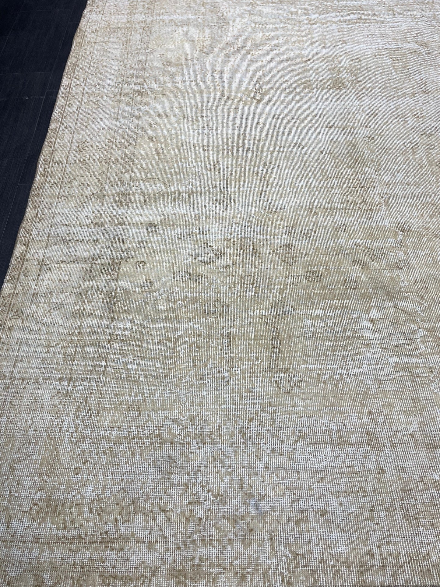 Neutral Vintage Rug Muted TURKISH 7 x 10.4 Rug Handmade Rug Distressed Rug  Large Turkish Oushak Rug Wool Rug Hand Knotted Rug