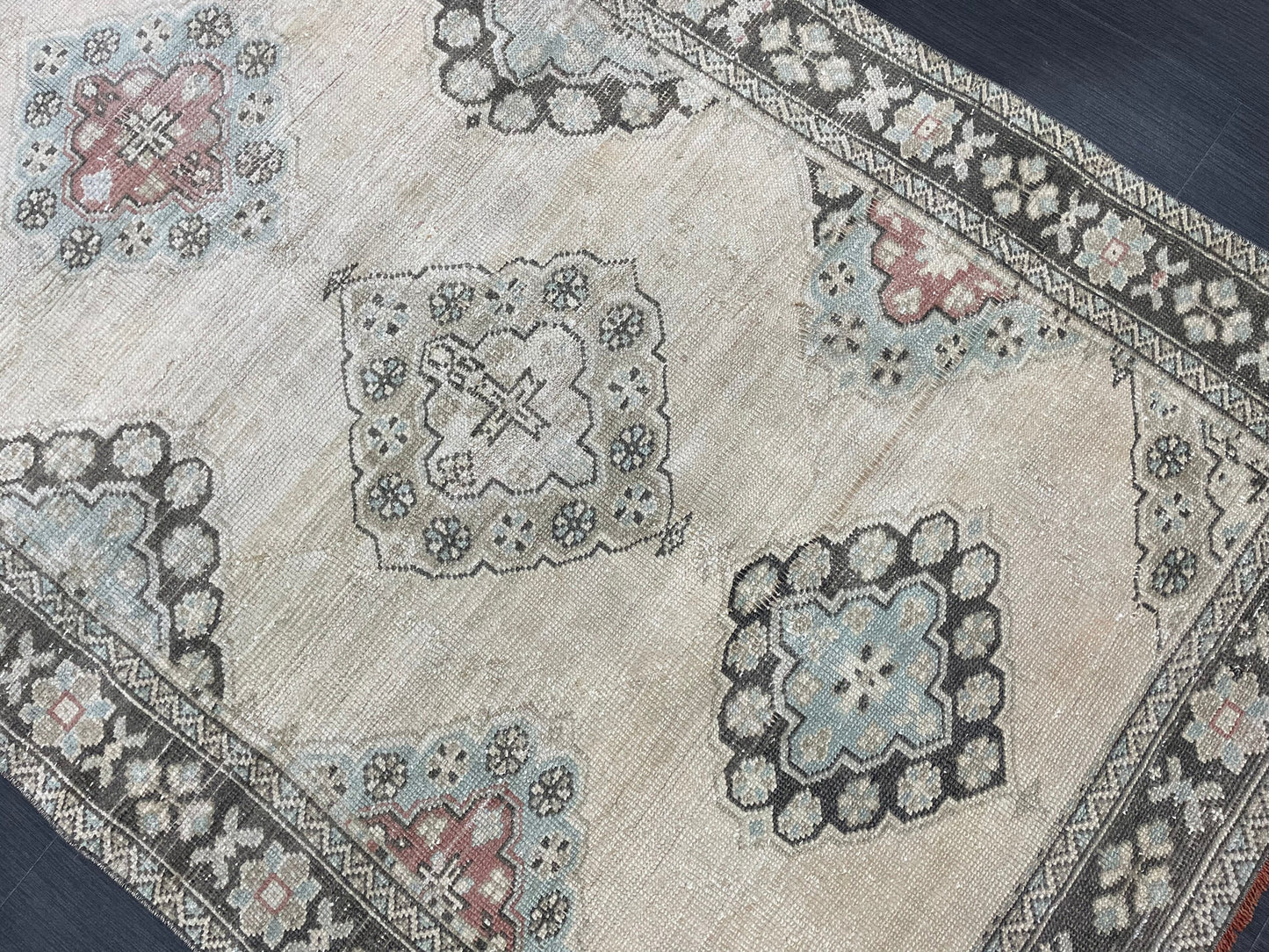 Antique Runner RUG 4.3 x 10.4 TURKISH Oushak Rug Vintage Runner Rug Vintage Runner Rug Wool Oushak Rug Handmade Rug Hand Knotted Rug