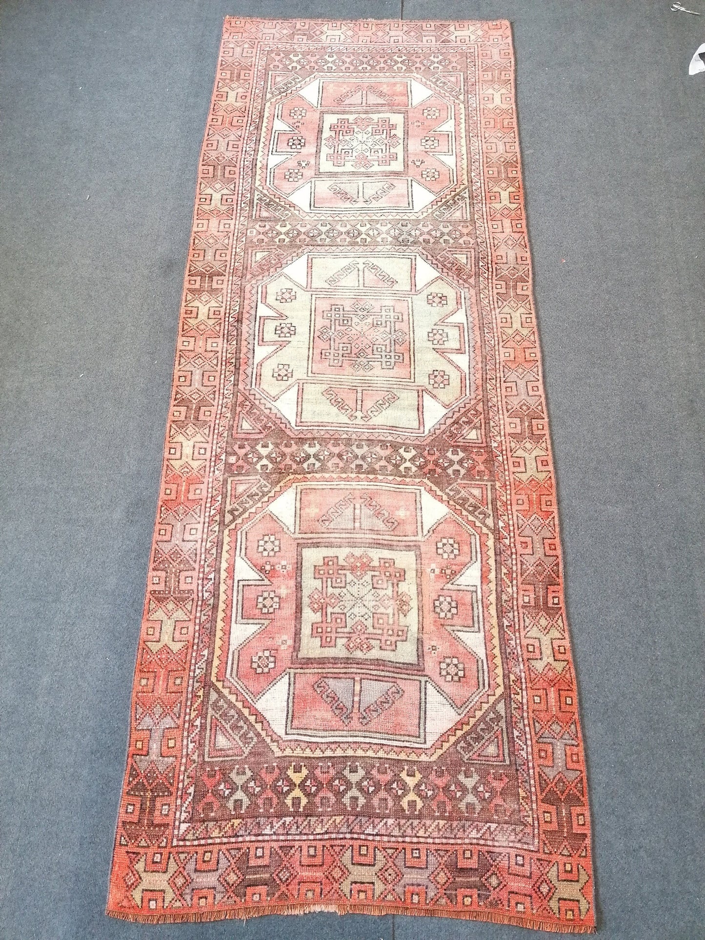 9x3'3 old vintage runner rug, anatolian runner rug, turkish vintage runner rug,hallway runner rug,kitchen runner rug