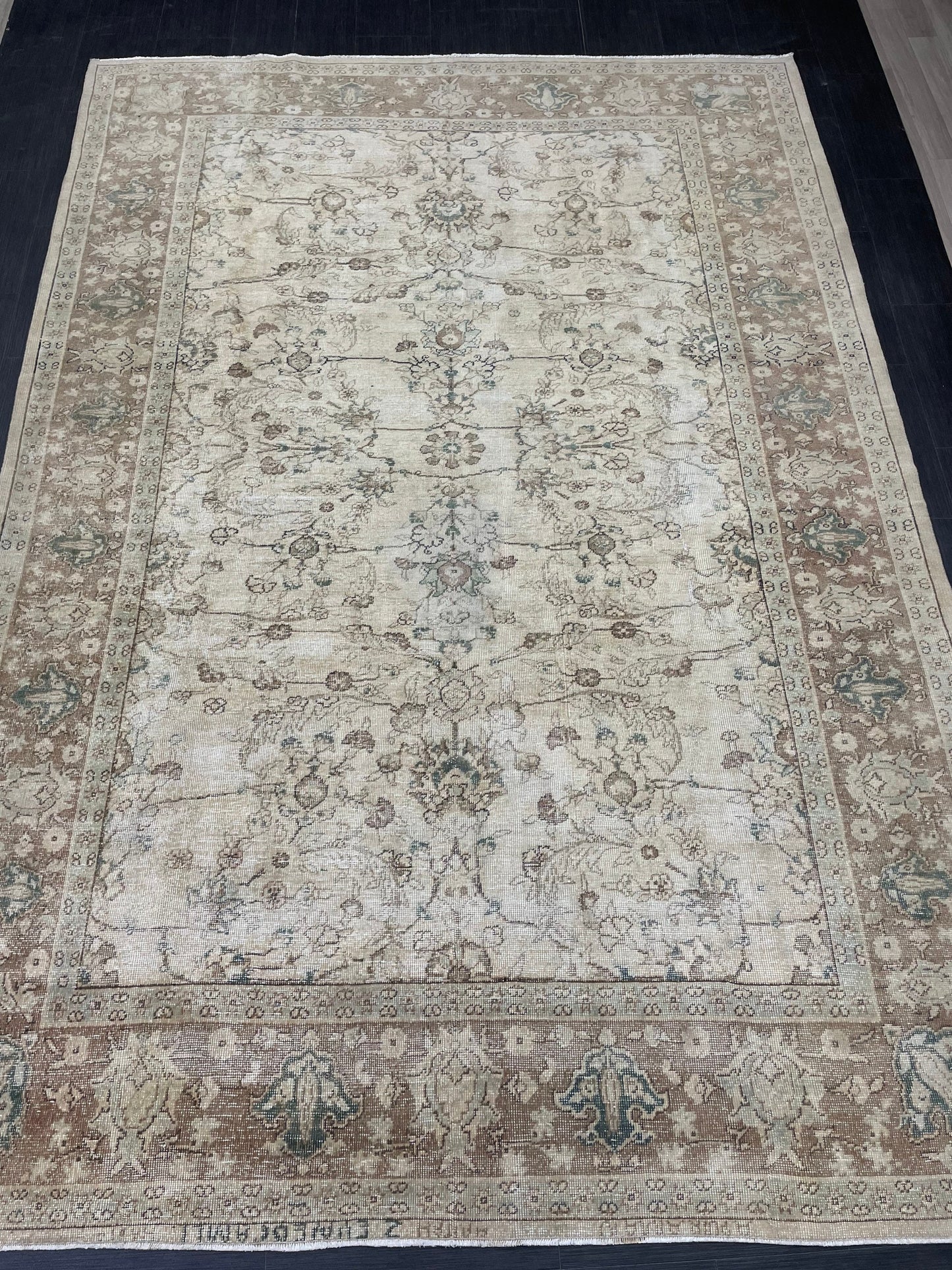 Distressed RUG Vintage Rug 7.5 x 10.8 Vintage Persian Rug Muted Wool Oriental Rug Blue Hand Made Rugs Blue Distressed Turkish Antique Rug